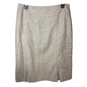 Banana Republic Women’s Beige Classic Wool Blend Knee Length Skirt Size 12